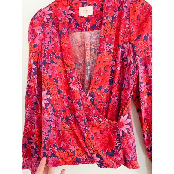 Sézane | Sezane | Abelia Blouse | Fuchsia Floral | Sz 36 / Us Sz 4 - Picture 4 of 11